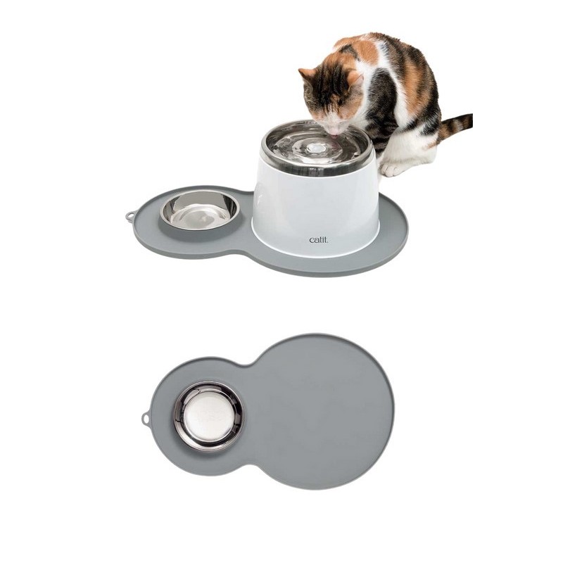 CATIT Podkładka silikonowa z miską 46 x 29 cm szara