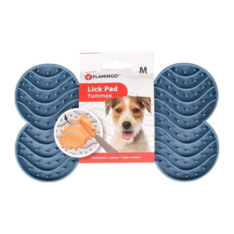 FLAMINGO Lick Pad Mata Antystresowa do lizania M 21 cm - niebieski