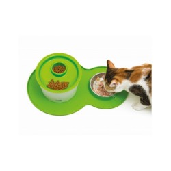 CATIT Podkładka silikonowa z miską 46 x 29cm zielona