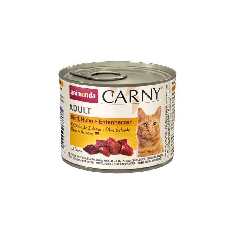 ANIMONDA Carny Adult - Wołowina, kurczak i kacze serca 200g 12x 200g