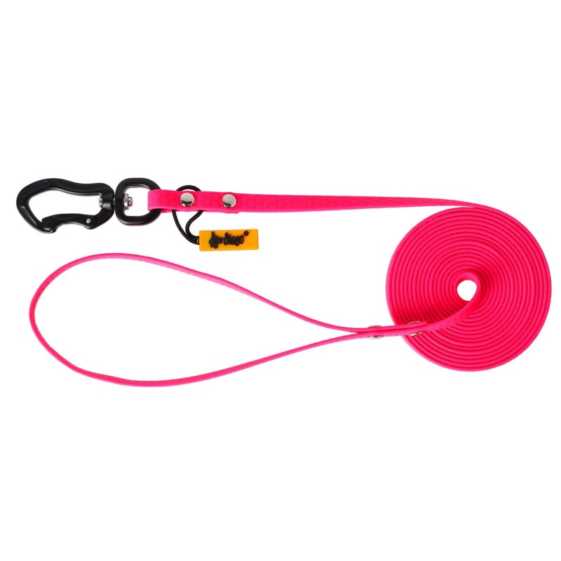 DINGO Smycz Treningowa z rączką Flex Honey - różowa 5 m