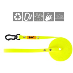 DINGO Smycz Treningowa z rączką Flex  - żółta 1,6 cm x 5 m