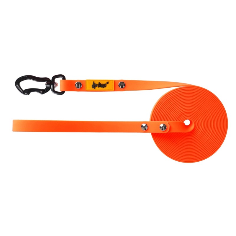 DINGO Smycz Treningowa z rączką Flex  - pomarańczowa 2 cm x 5 m