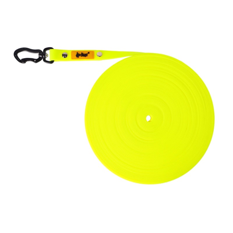 DINGO Smycz Treningowa bez rączki Flex - żółta 2 cm x 20 m