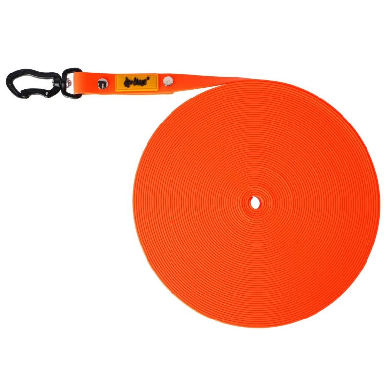 DINGO Smycz Treningowa bez rączki Flex - pomarańczowa 2 cm x 10 m