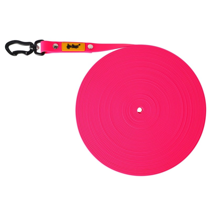 DINGO Smycz Treningowa bez rączki Flex - różowa 1,6 cm x 10 m