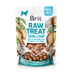 BRIT Raw Treat Skin and Coat Fish and Chicken with Probiotics and Algae 40g PROMO Krótki termin