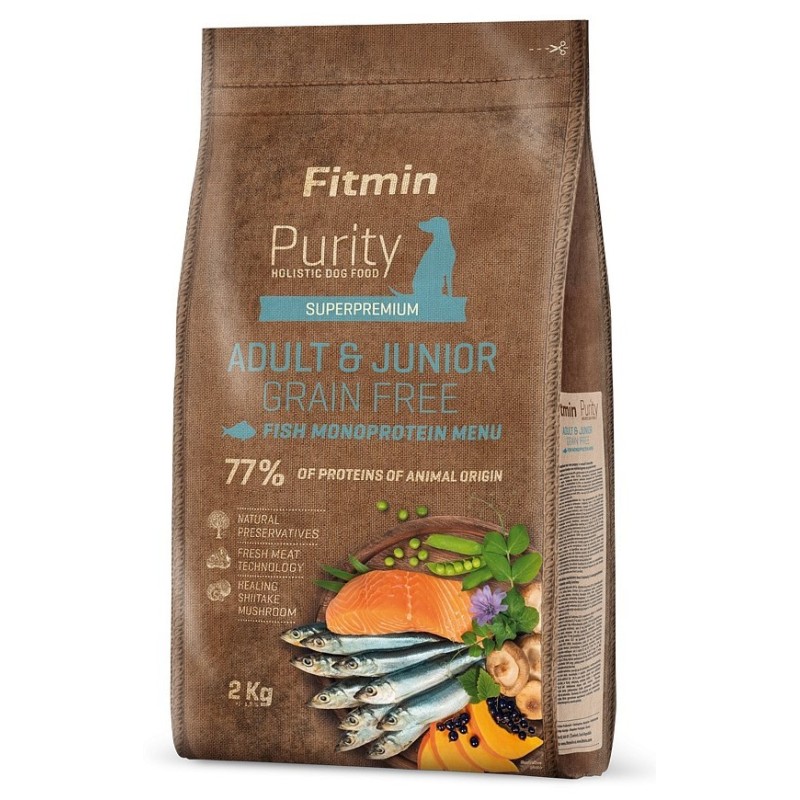 FITMIN Purity Grain Free Adult and Junior Fish Menu 12 kg