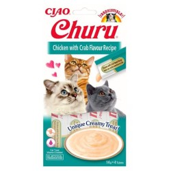 INABA Cat Churu Przysmak kurczak z krabem 4x 14g (56g)