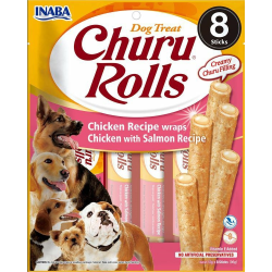 INABA Dog Churu Rolls przysmaki z kurczakiem i łososiem 8x12g