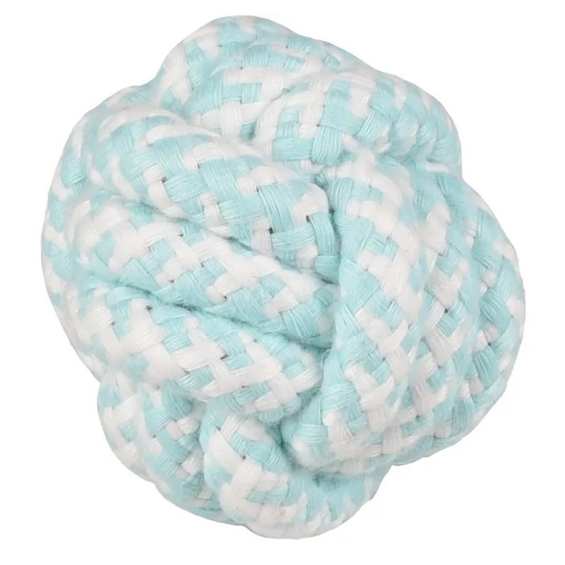 FLAMINGO Ivar Sznurowa kula 6 cm - biały/turkus