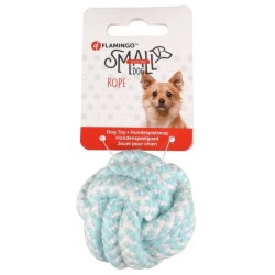 FLAMINGO Ivar Sznurowa kula 6 cm - biały/turkus