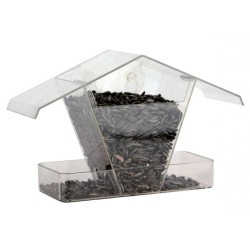 GARDEN and FUN karmnik dla ptaków na szybę/okno z przyssawkami 24 x 9 x 15 cm - przezroczysty