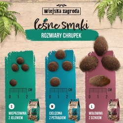 WIEJSKA ZAGRODA dla psa Leśne Smaki - Cielęcina z pstrągiem rozmiar chrupek: M (średni) 2 kg