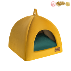 RECOBED Budka Welurove - miodowa S 40 x 40 x 30 cm