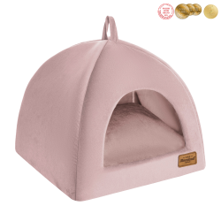 RECOBED Budka Welurove - lila róż S 40 x 40 x 30 cm