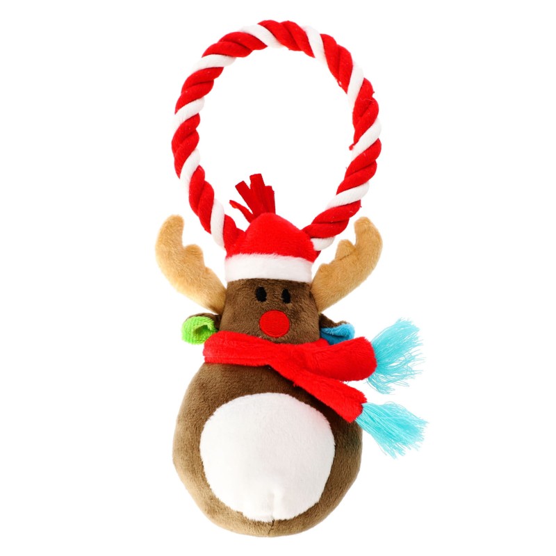 DINGO Renifer 18 cm - zabawka pluszowa ze sznurkiem dla psa