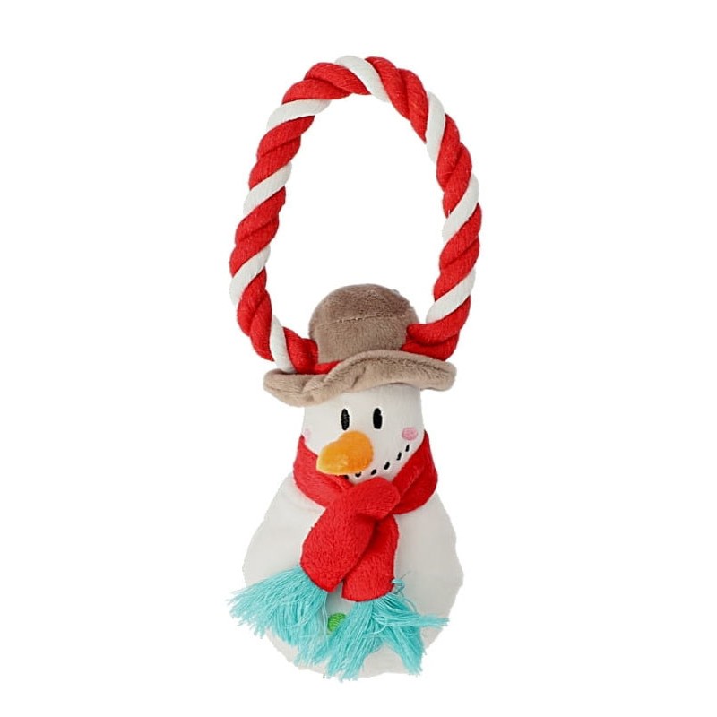 DINGO Bałwan 18 cm - zabawka pluszowa ze sznurkiem dla psa