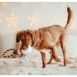 DINGO Bałwan 18 cm - zabawka pluszowa ze sznurkiem dla psa