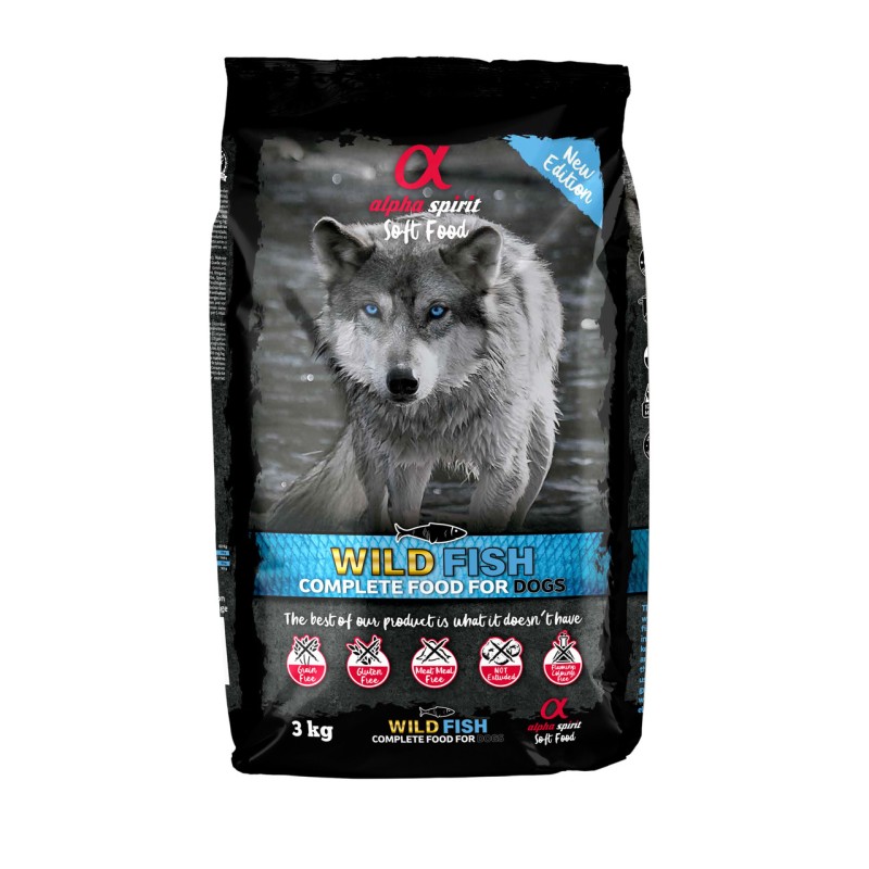 ALPHA SPIRIT Wild Fish - karma sucha miękka dla psów 1,5 kg