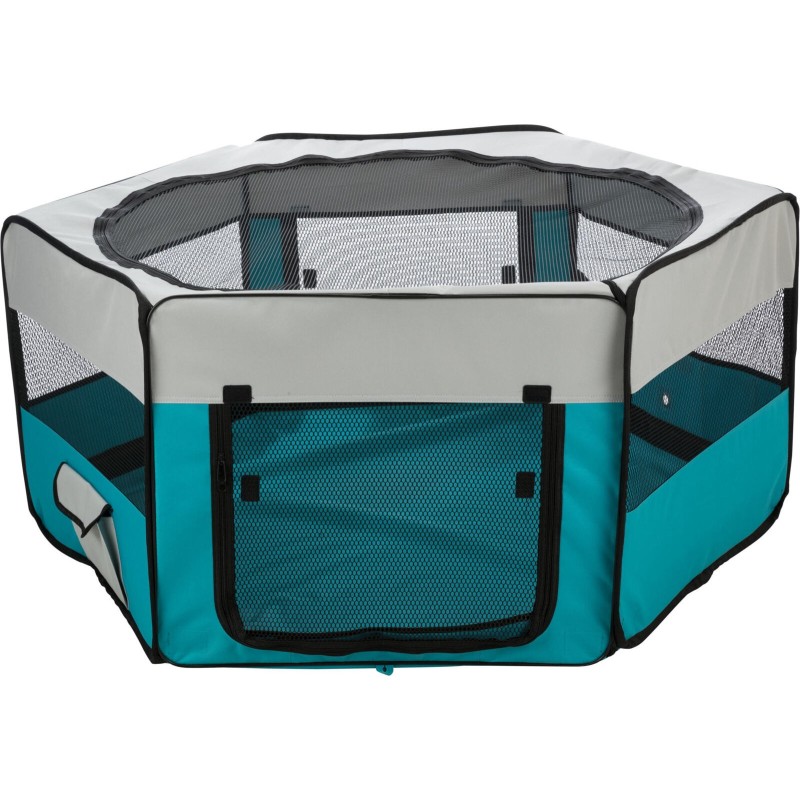 TRIXIE Wybieg przenośny dla kawii domowych / królików 150 x 65 cm - turkusowy / jasnoszary