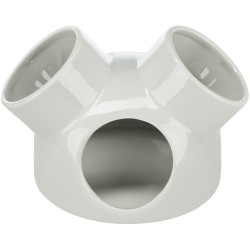 TRIXIE Ceramiczny domek z 3 wejściami dla gryzoni 16 x 12 cm - szary