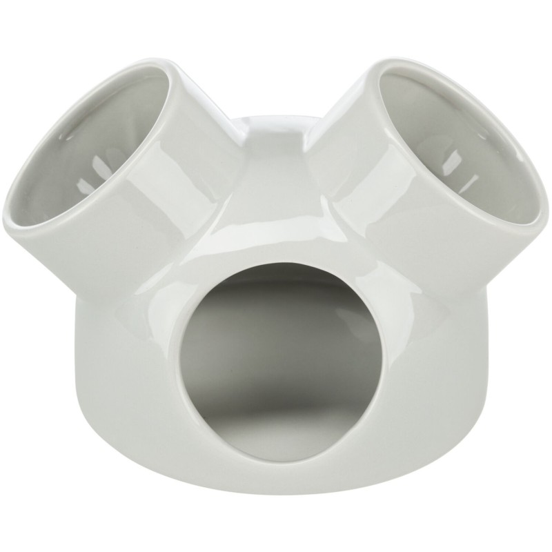 TRIXIE Ceramiczny domek z 3 wejściami dla gryzoni 16 x 12 cm - szary