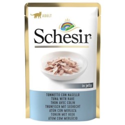 SCHESIR Cat Tuńczyk z morszczukiem w galaretce 85g (saszetka)