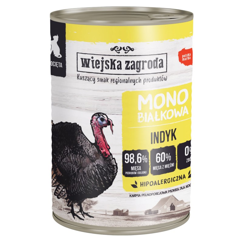 WIEJSKA ZAGRODA Monobiałkowa dla kociąt - Indyk 200g