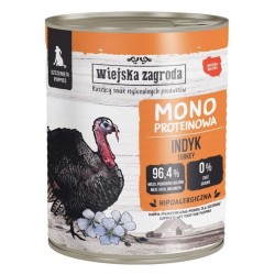 WIEJSKA ZAGRODA Monobiałkowa dla szczeniąt - Indyk 6x 400g