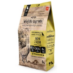 WIEJSKA ZAGRODA PIES Indyk z gęsią - rozmiar chrupek L 9 kg