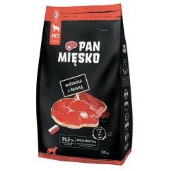 PAN MIĘSKO Wołowina z koziną - rozmiar chrupek XS 9 kg