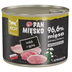 PAN MIĘSKO Indyk z gęsią dla kota 400g