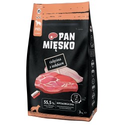 PAN MIĘSKO Cielęcina z indykiem - rozmiar chrupek XS 20 kg