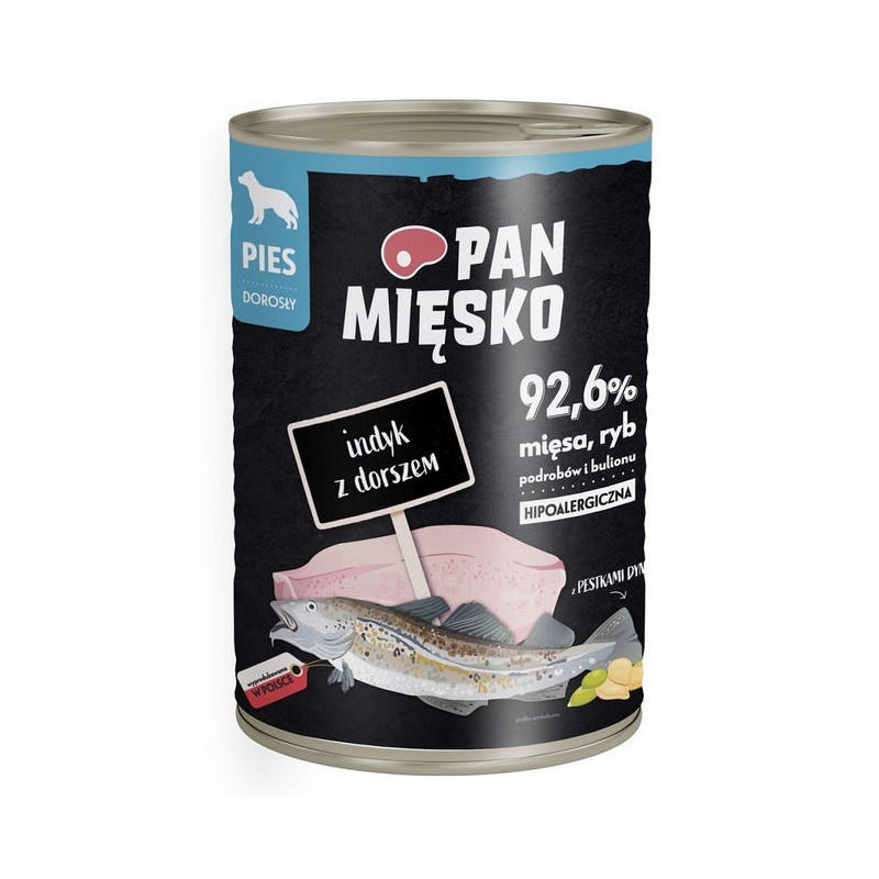PAN MIĘSKO Indyk z dorszem dla psa 400g