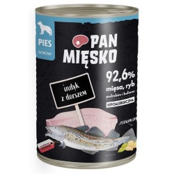 PAN MIĘSKO Indyk z dorszem dla psa 6x 400g