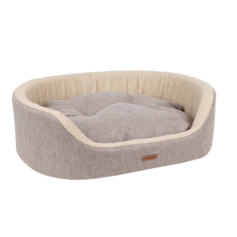 AMIPLAY Legowisko Elipsa 2 in 1 Malmo - Beżowy S