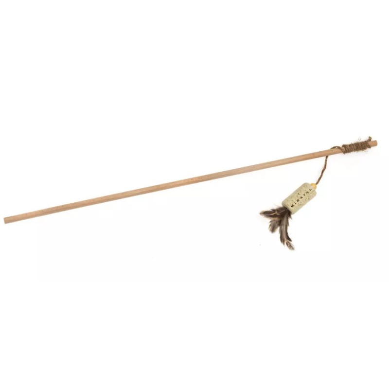 ECOMFY Zabawka wędka Gaia z korkiem i piórkiem 50 cm