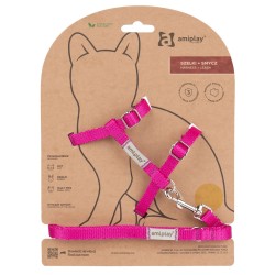 AMIPLAY Samba Cat Szelki ze smyczą dla kota - Różowy S