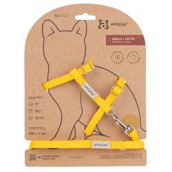 AMIPLAY Samba Cat Szelki ze smyczą dla kota - Żółty M
