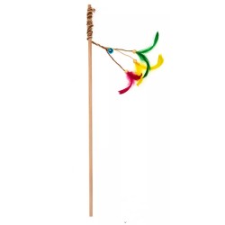 ECOMFY Zabawka Wędka Gaia z piórkami 50 cm