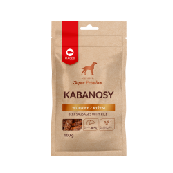MACED Super Premium Kabanosy wołowe z ryżem 100g