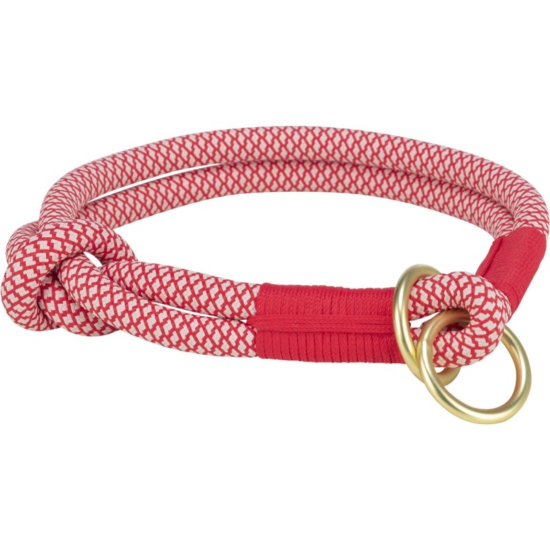 TRIXIE Soft Rope Obroża zaciskowa dla psa - czerwony/kremowy S-M