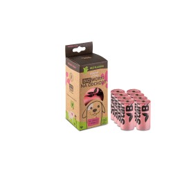 STARCHBAG Kompostowalne BIOworki na odchody (8 rolek x 15 szt.) - różowy