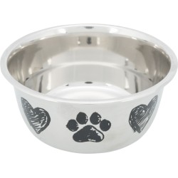 TRIXIE Miska ze stali nierdzewnej w łapki i serca 2l