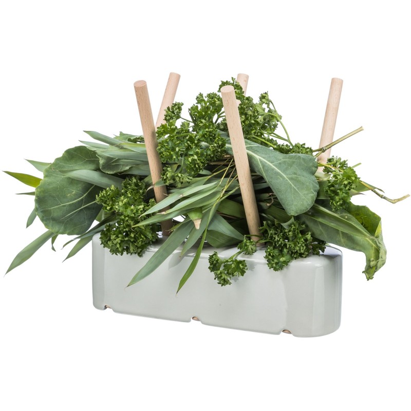 TRIXIE Paśnik dla gryzoni/królików ceramika/drewno 26 x 23 x 17 cm - szary