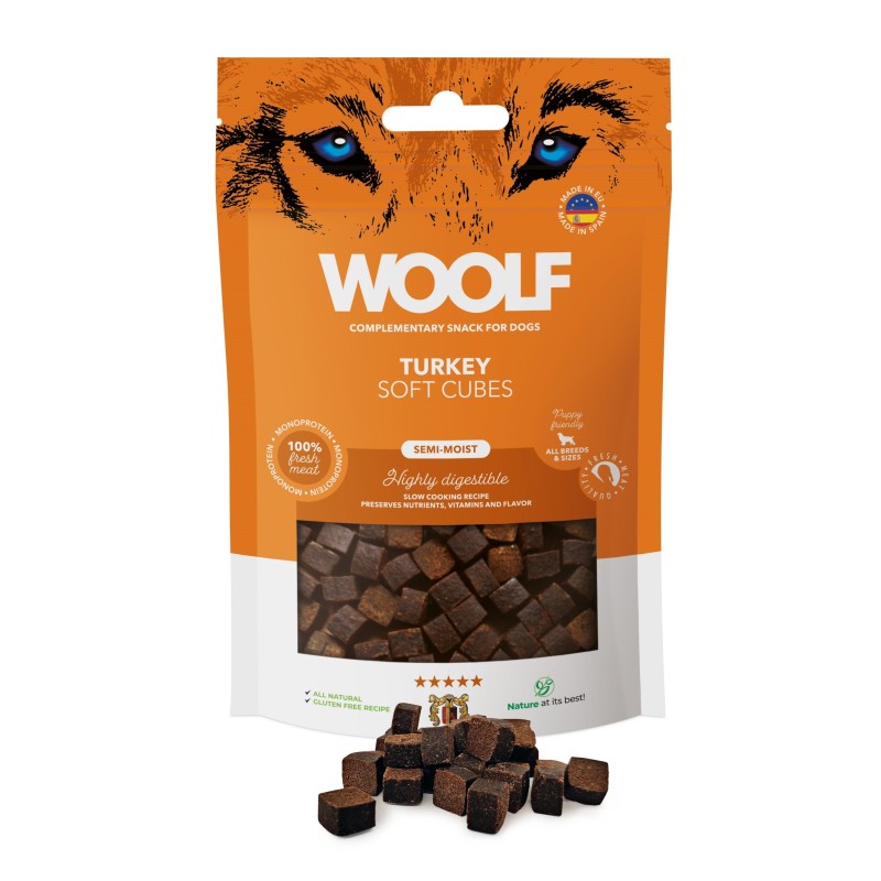 WOOLF Soft Cubes Turkey Monoprotein 100g