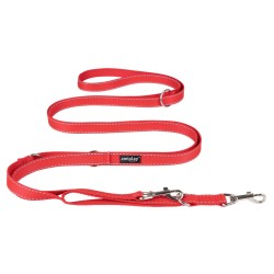 AMIPLAY Reflective Smycz regulowana 8 in 1 - Czerwony L