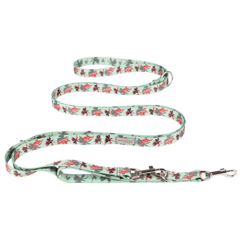 AMIPLAY BeHappy Smycz regulowana 8 in 1 - Flamingo XL