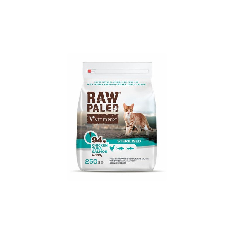 RAW PALEO Sterilised Cat Chicken and Tuna and Salmon 6 kg